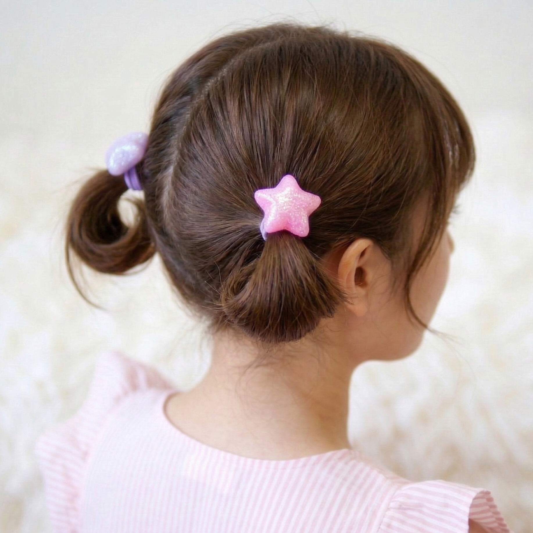 Glittering Star Twin Hair Ties – Kawaii Pastel Ponytail Holders
